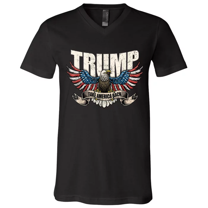 Donald Trump 2024 Take America Back Usa United States V-Neck T-Shirt