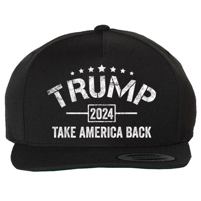 Donald Trump 2024 Take America Back Usa United States Wool Snapback Cap