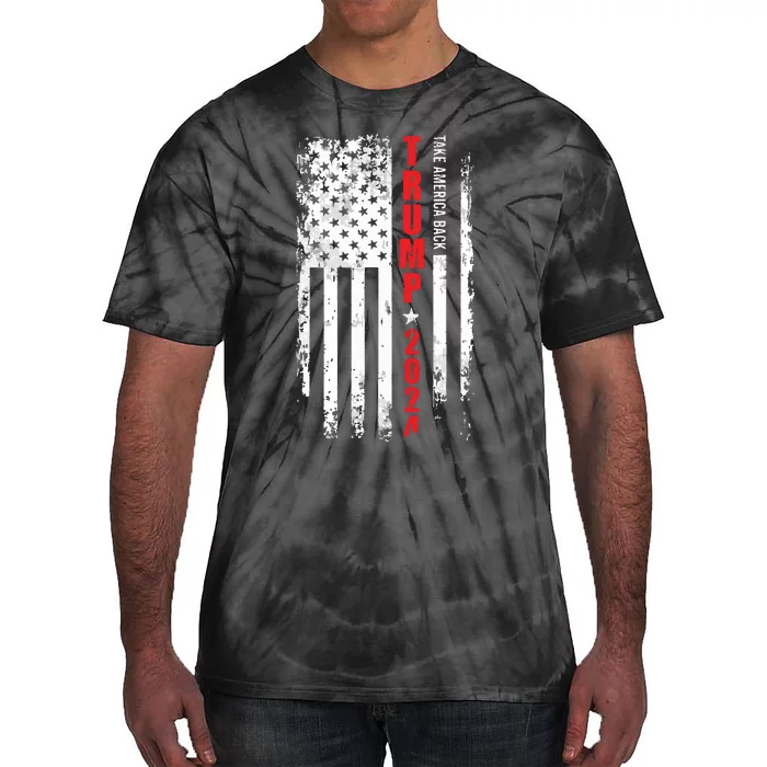 Donald Trump 2024 Take America Back American Flag Patriotic Tie-Dye T-Shirt