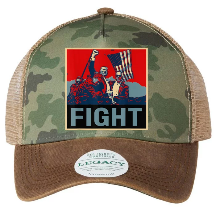 Donald Trump 2024 Fight At Election Rally American Flag Legacy Tie Dye Trucker Hat