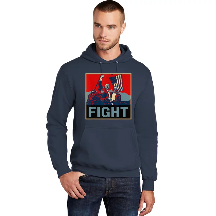 Donald Trump 2024 Fight At Election Rally American Flag Hoodie