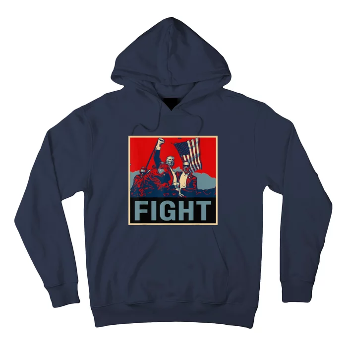 Donald Trump 2024 Fight At Election Rally American Flag Hoodie