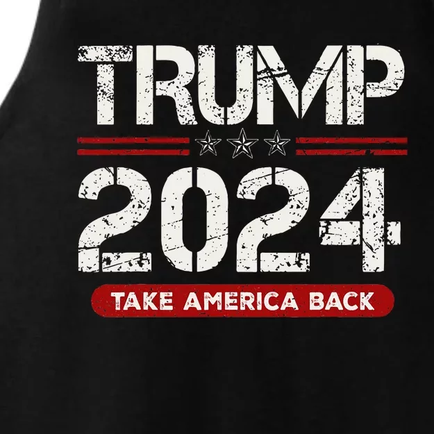 Donald Trump 2024 Take America Back Election Ladies Tri-Blend Wicking Tank