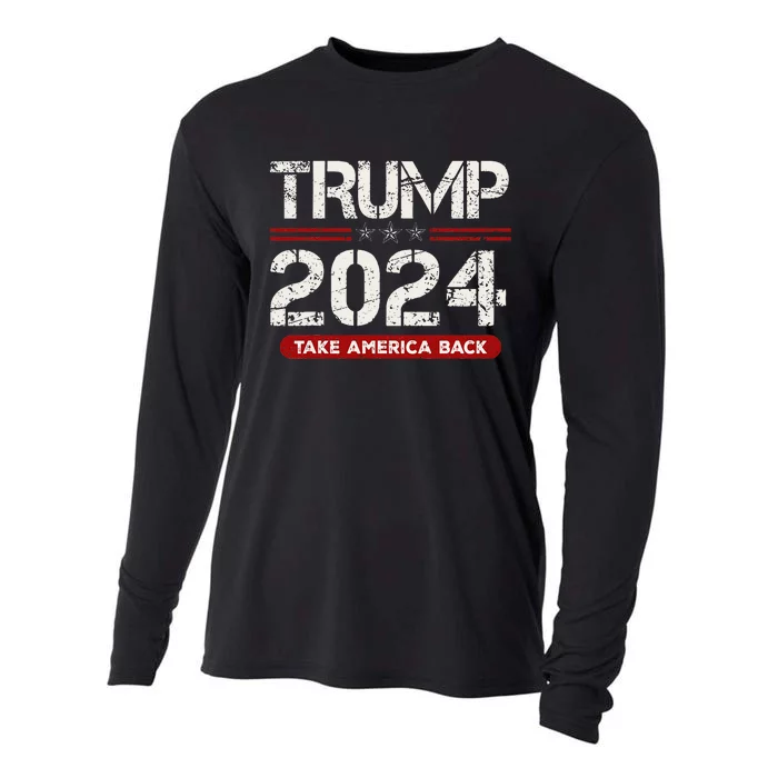 Donald Trump 2024 Take America Back Election Cooling Performance Long Sleeve Crew