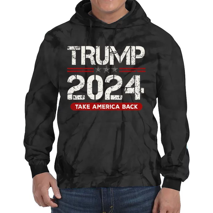 Donald Trump 2024 Take America Back Election Tie Dye Hoodie