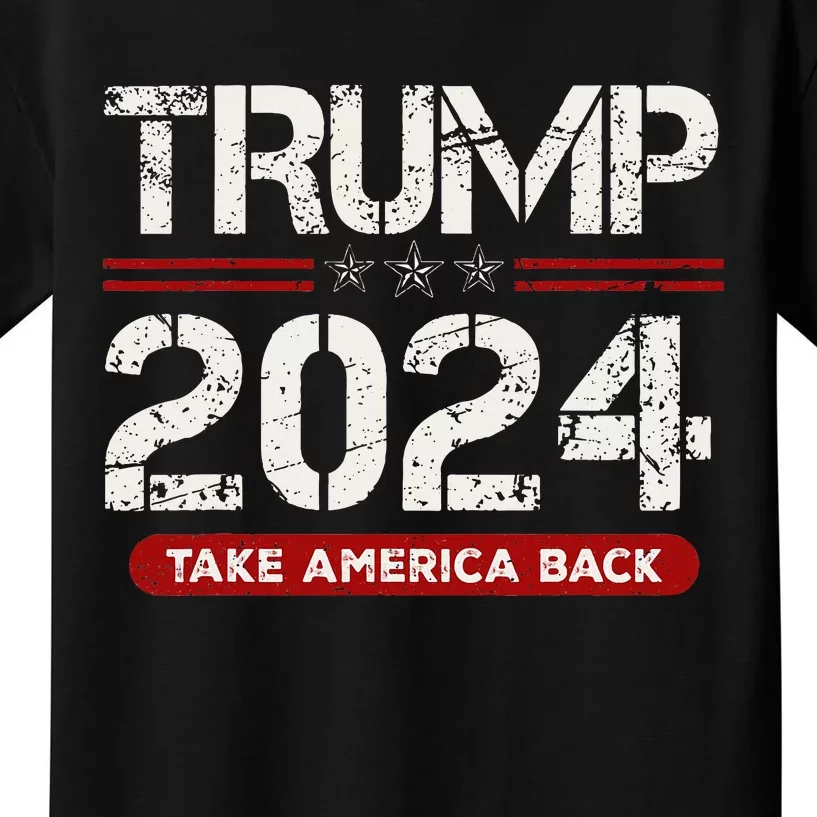 Donald Trump 2024 Take America Back Election Kids T-Shirt