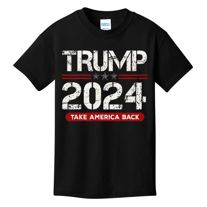 Donald Trump 2024 Take America Back Election Kids T-Shirt