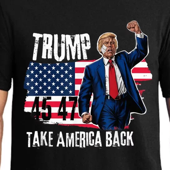 Donald Trump 2024 Take America Back American Flag Pajama Set