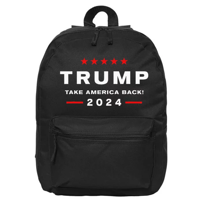 Donald Trump 2024 Take America Back Election The Return 16 in Basic Backpack