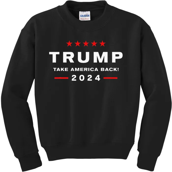 Donald Trump 2024 Take America Back Election The Return Kids Sweatshirt