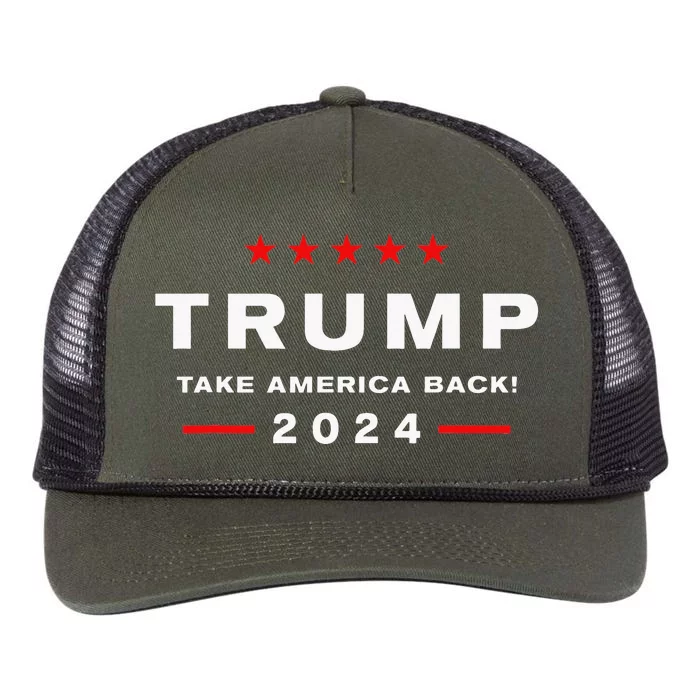 Donald Trump 2024 Take America Back Election The Return Retro Rope Trucker Hat Cap