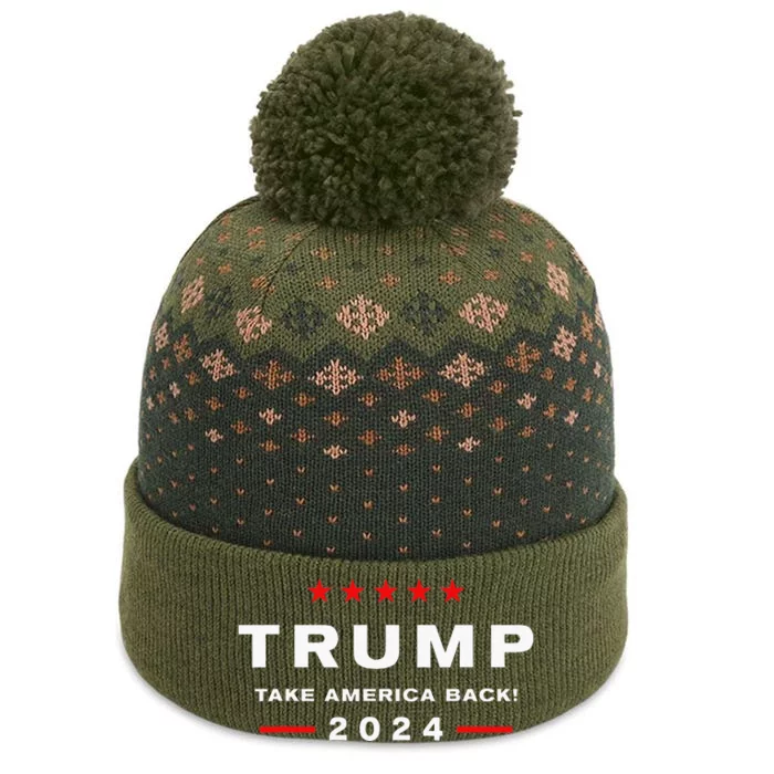 Donald Trump 2024 Take America Back Election The Return The Baniff Cuffed Pom Beanie