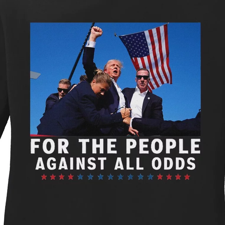 Donald Trump 2024 People Champion Ladies Long Sleeve Shirt