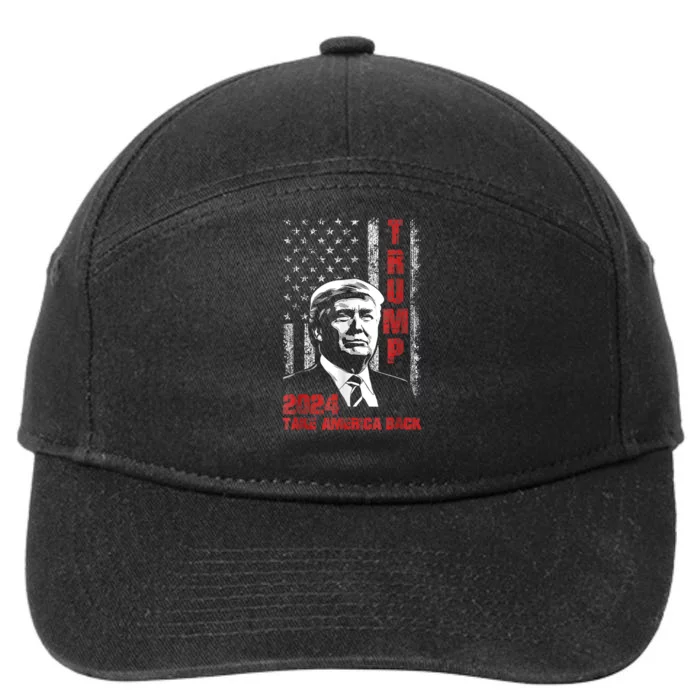 Donald Trump 2024 Flag Take America Back 7-Panel Snapback Hat