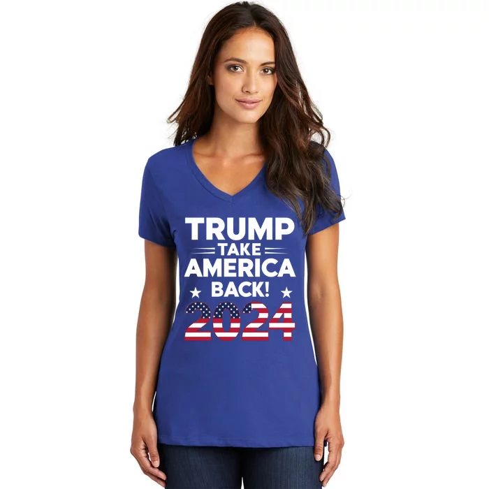 Donald Trump 2024 Take America Back The Return Gift Women's V-Neck T-Shirt