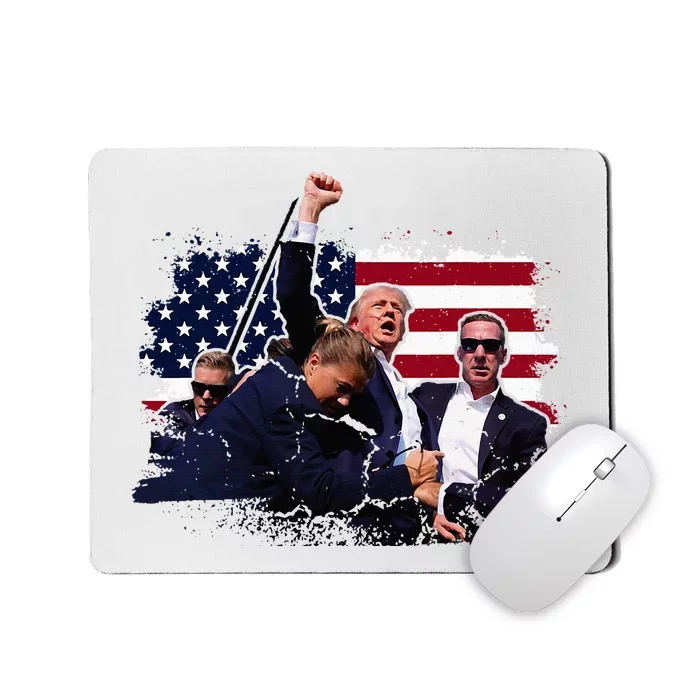 Donald Trump 2024 Fist Rally Trump Rally 2024 American Flag Mousepad