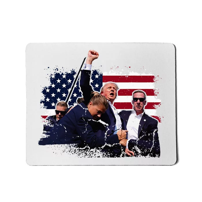 Donald Trump 2024 Fist Rally Trump Rally 2024 American Flag Mousepad