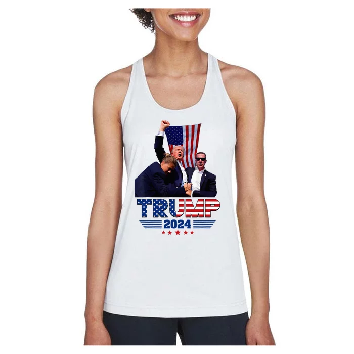 Donald Trump 2024 Survived Shot At Election Rally Women's Racerback Tank