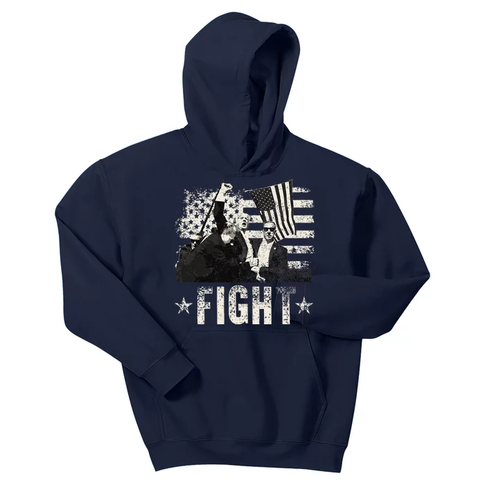 Donald Trump 2024 Fight Fight Fight Donald Trump Fist Pump Kids Hoodie