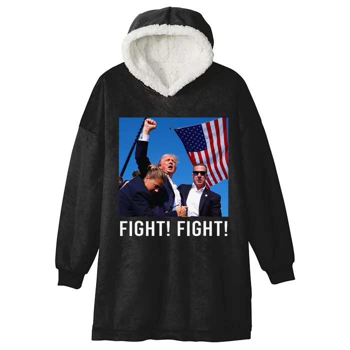 Donald Trump 2024 Survived Shot At Election Rally Hooded Wearable Blanket