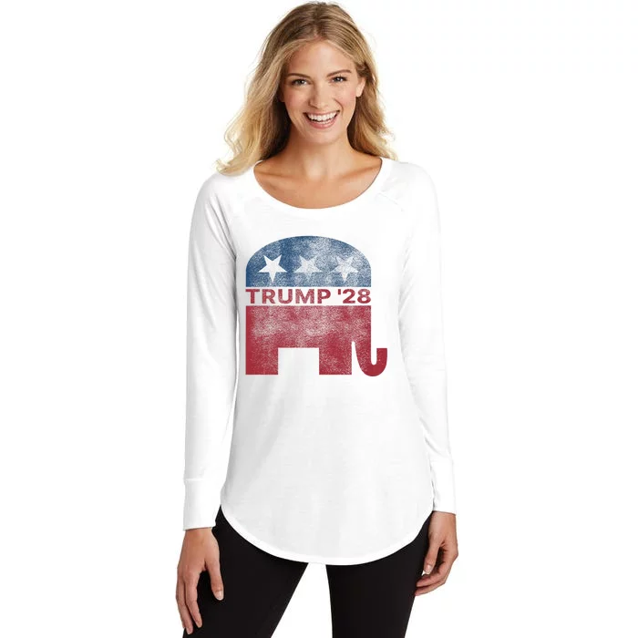 Donald Trump 2028 President Pro Trump Vintage Republican Women's Perfect Tri Tunic Long Sleeve Shirt