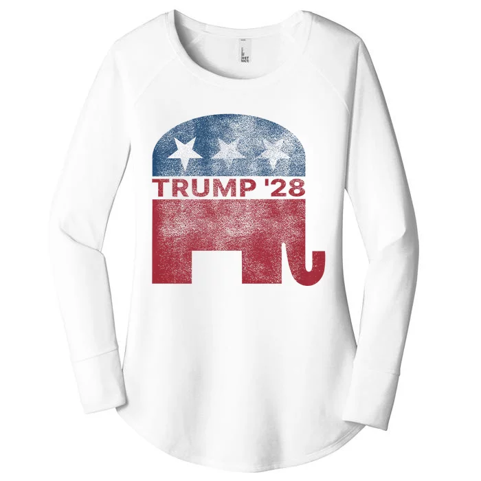 Donald Trump 2028 President Pro Trump Vintage Republican Women's Perfect Tri Tunic Long Sleeve Shirt