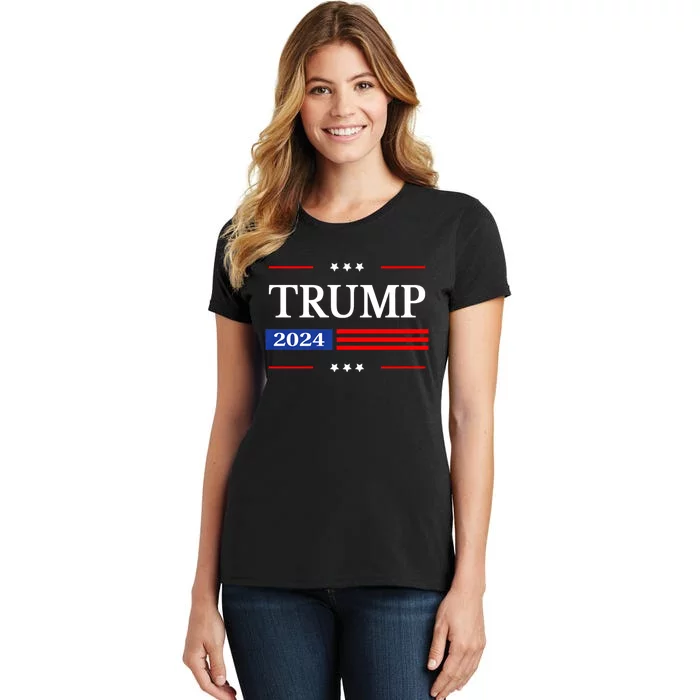 Donald Trump 2024 President American Flag Pro Trump Vintage Women's T-Shirt