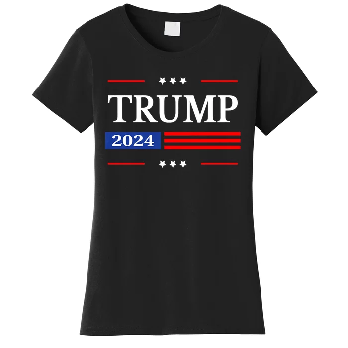 Donald Trump 2024 President American Flag Pro Trump Vintage Women's T-Shirt