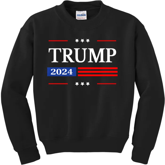 Donald Trump 2024 President American Flag Pro Trump Vintage Kids Sweatshirt