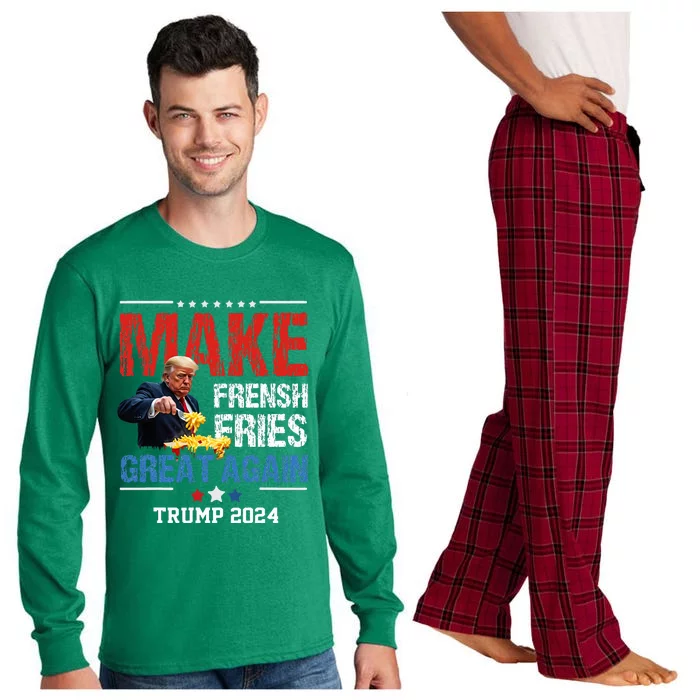 Donald Trump 2024 French Fry Make French Fries Great Again Long Sleeve Pajama Set