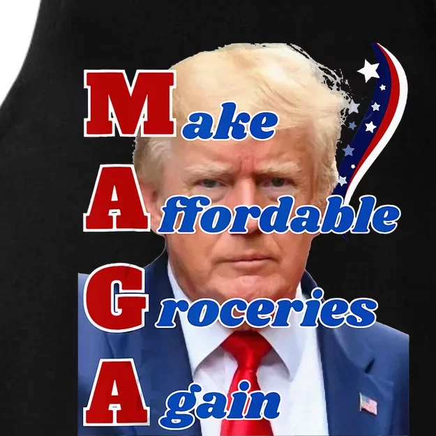 Donald Trump 2024 Election Make Affordable Groceries Again Ladies Tri-Blend Wicking Tank