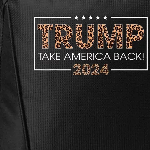 Donald Trump 2024 Take America Back Leopard Print Gift City Backpack