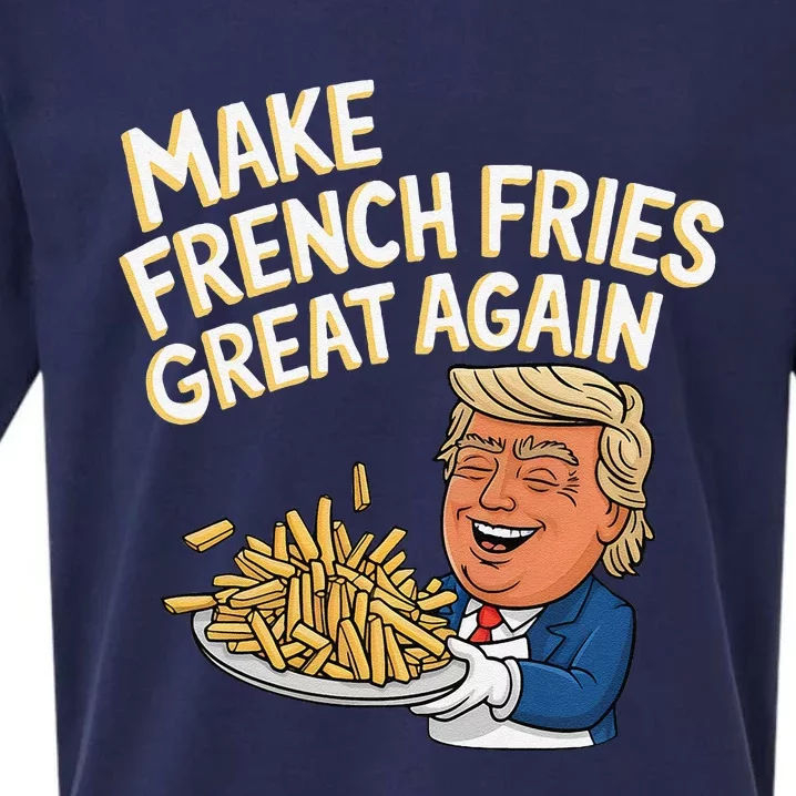 Donald Trump 2024 French Fry Make French Fries Great Again Sueded Cloud Jersey T-Shirt