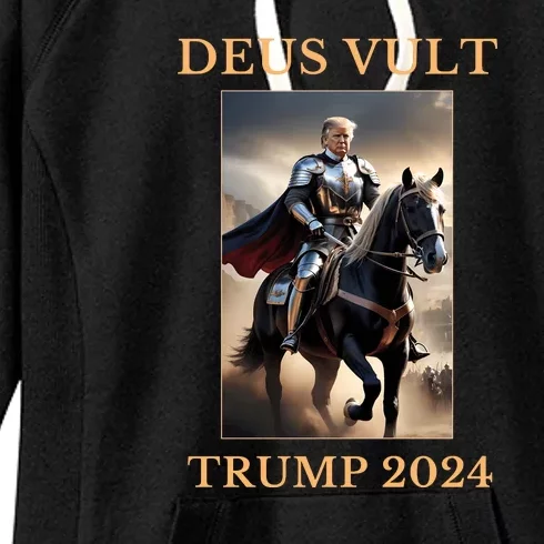 Donald Trump 2024 Deus Vult Women's Fleece Hoodie