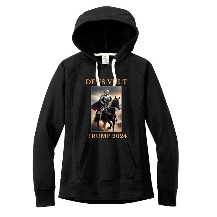 Donald Trump 2024 Deus Vult Women's Fleece Hoodie