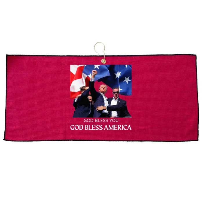 Donald Trump 2024 God Bless You God Bless America Large Microfiber Waffle Golf Towel