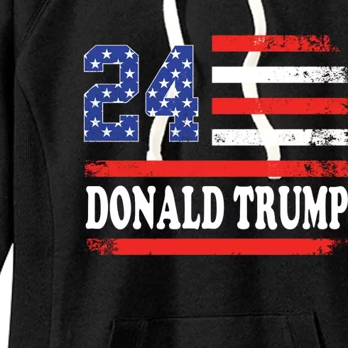 Donald Trump 2024 American Flag Usa Women's Fleece Hoodie