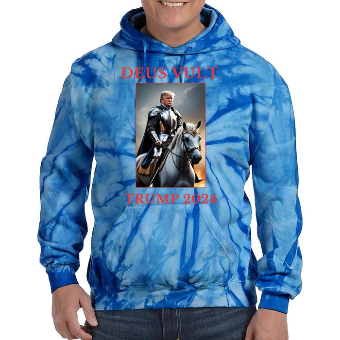 Donald Trump 2024 Deus Vult Tie Dye Hoodie