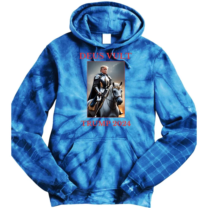 Donald Trump 2024 Deus Vult Tie Dye Hoodie