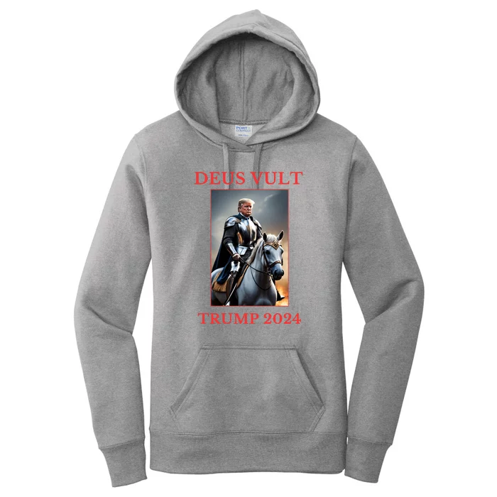 Donald Trump 2024 Deus Vult Women's Pullover Hoodie