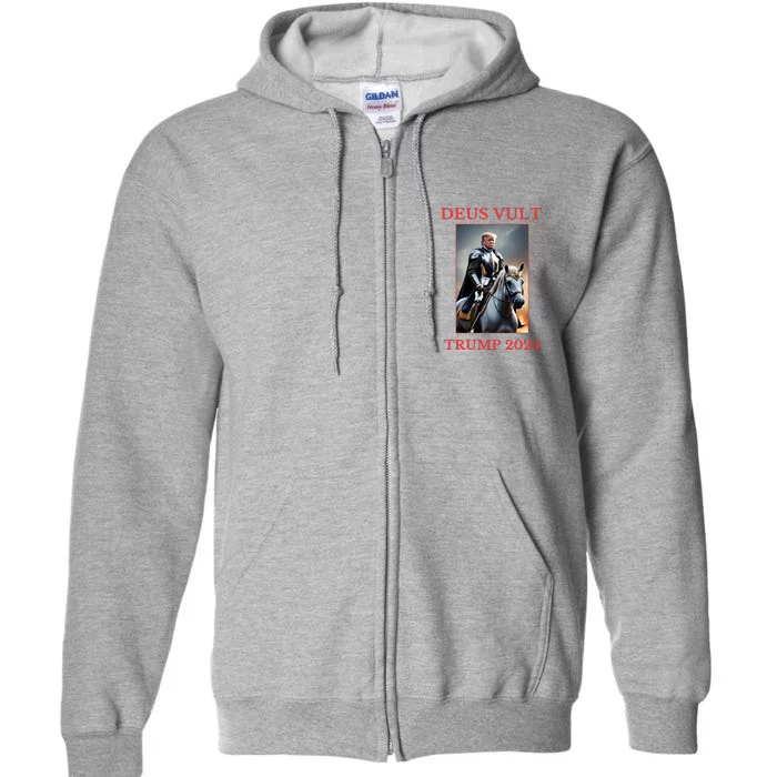 Donald Trump 2024 Deus Vult Full Zip Hoodie