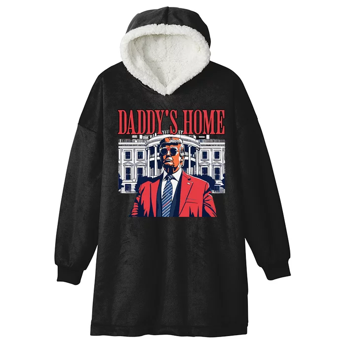 Donald Trump 2024 Take America Back Daddys Home Hooded Wearable Blanket