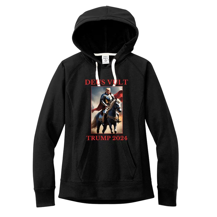 Donald Trump 2024 Deus Vult Women's Fleece Hoodie