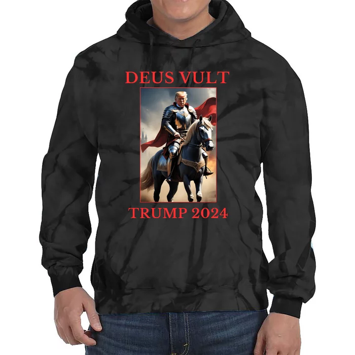 Donald Trump 2024 Deus Vult Tie Dye Hoodie