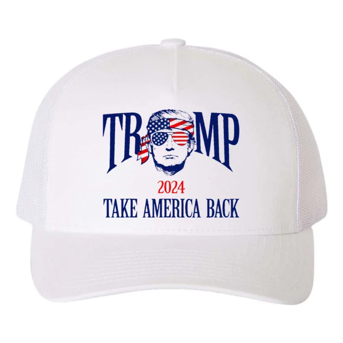 Donald Trump 2024 Take America Back American Flag Patriotic Yupoong Adult 5-Panel Trucker Hat