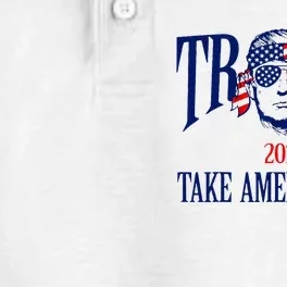 Donald Trump 2024 Take America Back American Flag Patriotic Dry Zone Grid Performance Polo