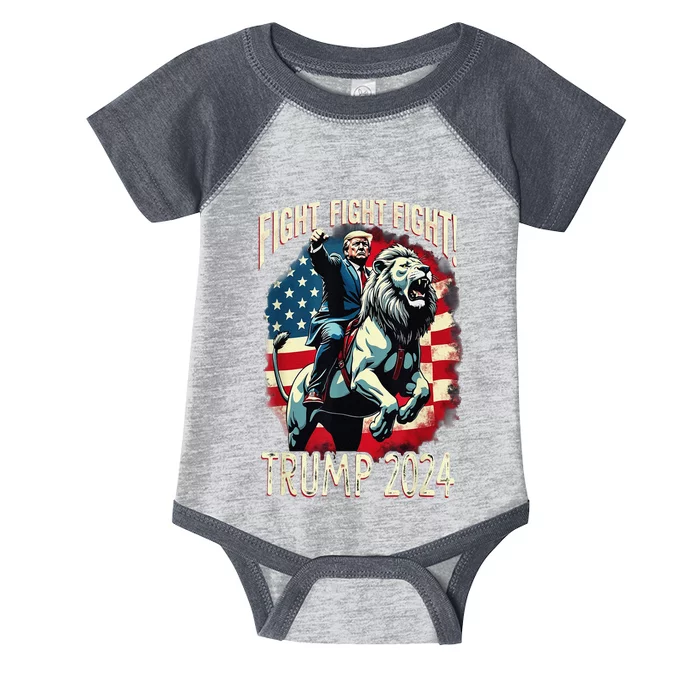 Donald Trump 2024 Fight Fight Fight Donald Trump Fist Pump Infant Baby Jersey Bodysuit