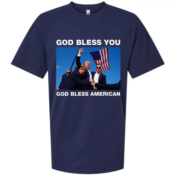 Donald Trump 2024 God Bless You God Bless America Sueded Cloud Jersey T-Shirt