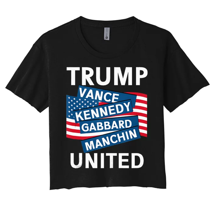 Donald Trump 2024 Joe Manchin Kennedy Gabbard Checkmate Women's Crop Top Tee