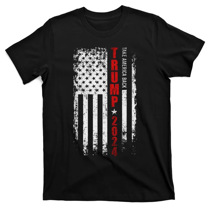 Donald Trump 2024: Patriotic Take America Back With Flag T-Shirt